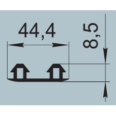 Ущільнювач для алюмінієвих профільних конструкцій 44,4х8,5 мм  М-2