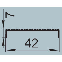 Уплотнитель для алюминиевых профильных конструкций 7х42 мм  РУ-40Н
