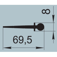 Уплотнитель для алюминиевых профильных конструкций 69,5х8 мм  CH 300391