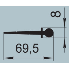 Ущільнювач для алюмінієвих профільних конструкцій 69,5х8 мм  CH 300391