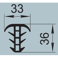 Sealant for aluminum profile structures 33х36 mm  115.096.01