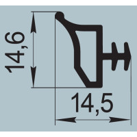 Ущільнювач для технологічного пазу вікон і дверей 14,6х14,5 мм I.2989
