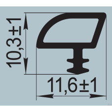 Ущільнювач для технологічного пазу вікон і дверей 10,3х11,6 мм I.2983
