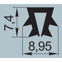 Уплотнитель для мебели 7,4х8,95 мм  I.2821