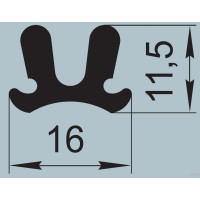 Уплотнитель для автомобильного транспорта 16х11,5 мм ПР-043