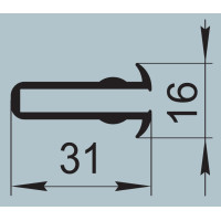 Уплотнитель для автомобильного транспорта 31х16 мм ПР-509