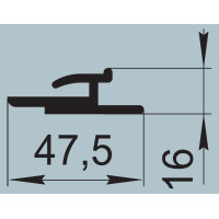 Уплотнитель для автомобильного транспорта 47,5х16 мм ПР-510