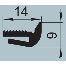 Ущільнювач для залізничного транспорту 14х9 мм  P-013-03