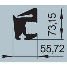Ущільнювач для залізничного транспорту 55,72х73,15 мм  ПР-421