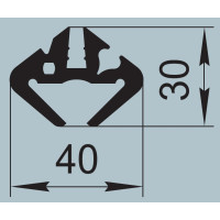 Уплотнитель для железнодорожного транспорта 40х30 мм  ПР-413