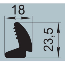 Ущільнювач для залізничного транспорту 18х23,5 мм  P-006-08