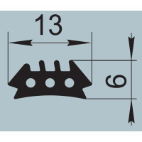 Ущільнювач для залізничного транспорту 13х6 мм  P-017-03