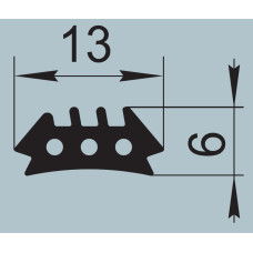 Ущільнювач для залізничного транспорту 13х6 мм  P-017-03