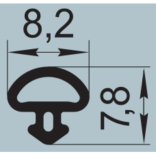 Ущільнювач для залізничного транспорту 8,2х7,8 мм  P-039-06