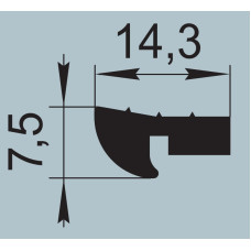 Ущільнювач для залізничного транспорту 7,5х14,3 мм  P-012-03
