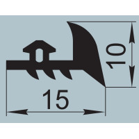 Уплотнитель для железнодорожного транспорта 15х10 мм  I.2684