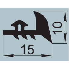 Ущільнювач для залізничного транспорту 15х10 мм  I.2684