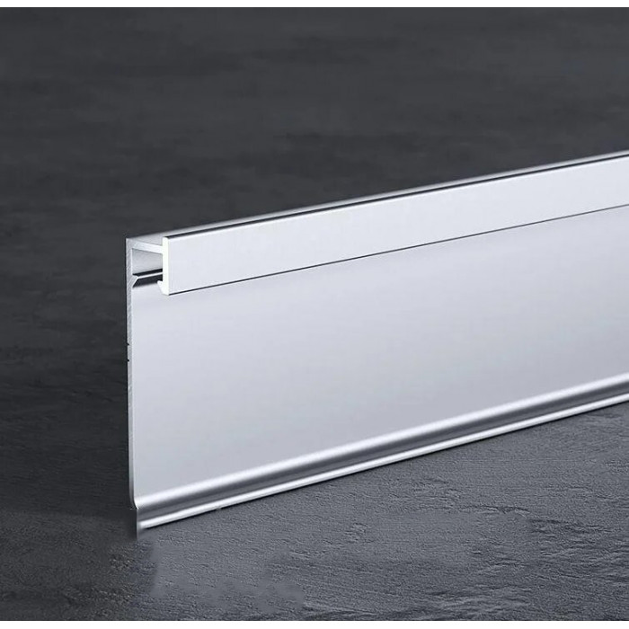 Вбудований алюмінієвий плінтус із LED-підсвічуванням BEST DEAL 5/60 LED срібло матове 60 мм, довжина 2,5м замовити